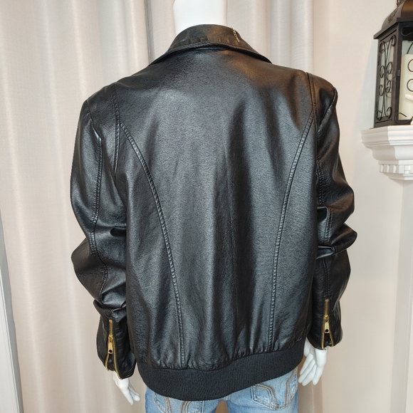 Free People Modern Vegan Bomber, Black L - Picture 8 of 14